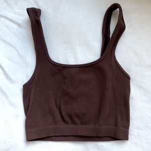 Zara brown square neck, crop top size extra small